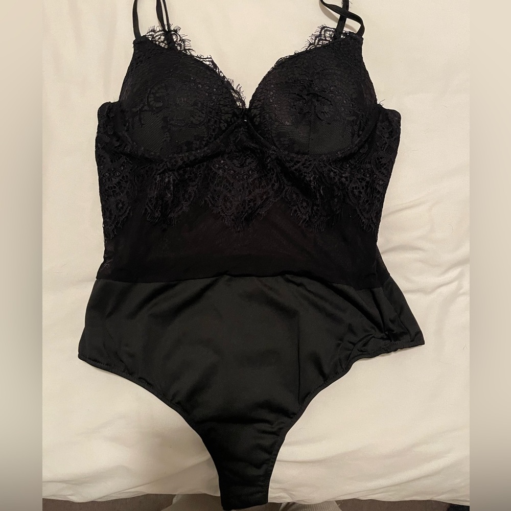 Lace body suit with built in bra